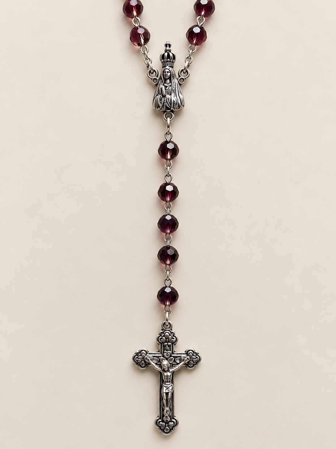 Terço Cristal italiano - Nossa Senhora de Fátima