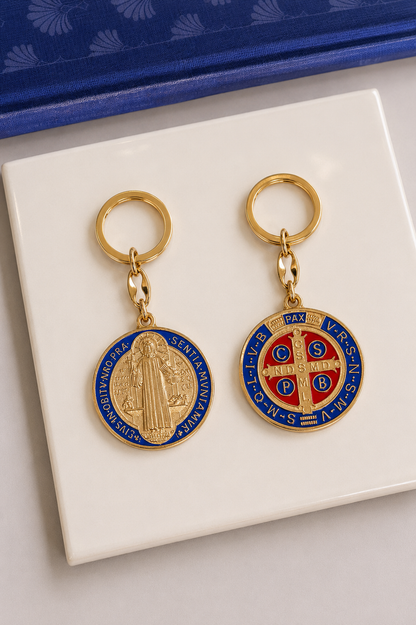 Chaveiro Medalhão São Bento - Resinado