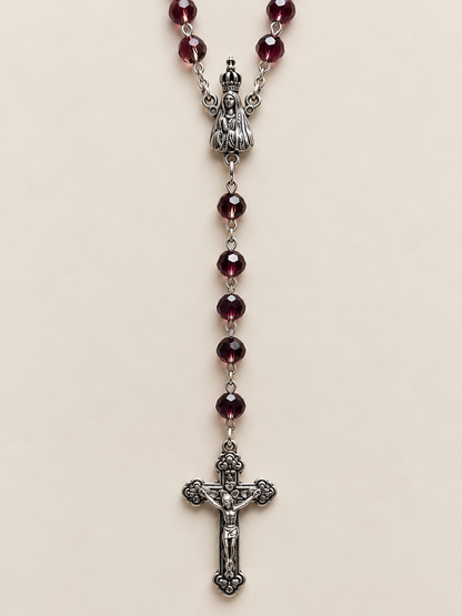 Terço Cristal italiano - Nossa Senhora de Fátima