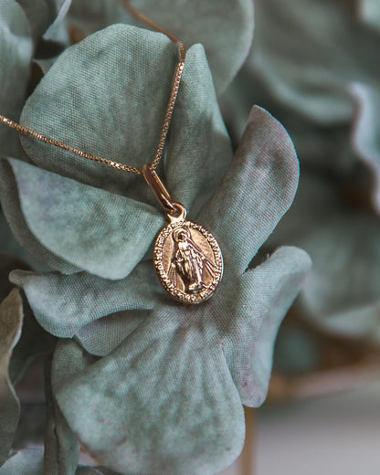 Colar Medalha Milagrosa - Mini - Folheado a Ouro