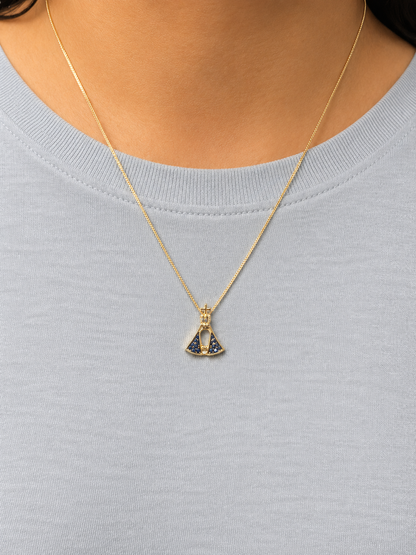 COLAR FOLHEADO A OURO NOSSA SENHORA APARECIDA AZUL